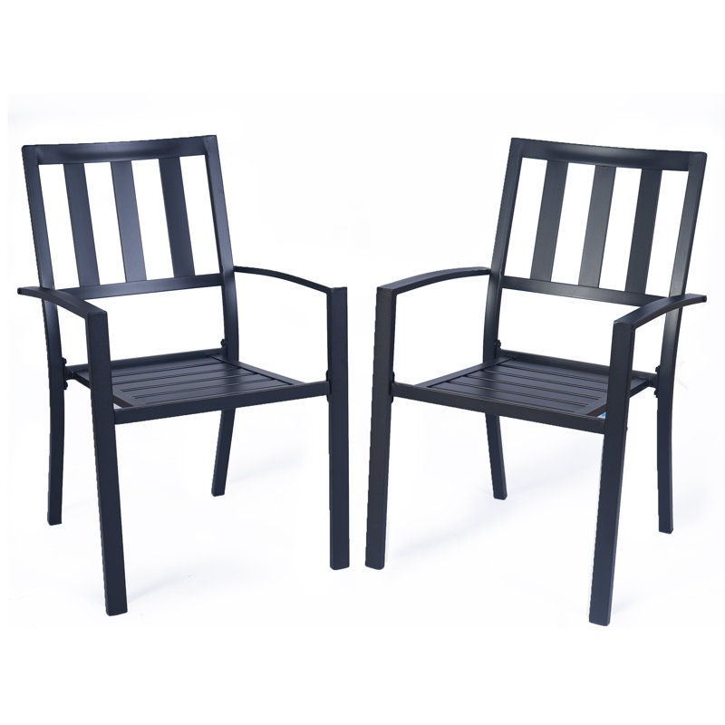 17 Stories Corsham Stacking Patio Dining Chair with Cushion & Reviews